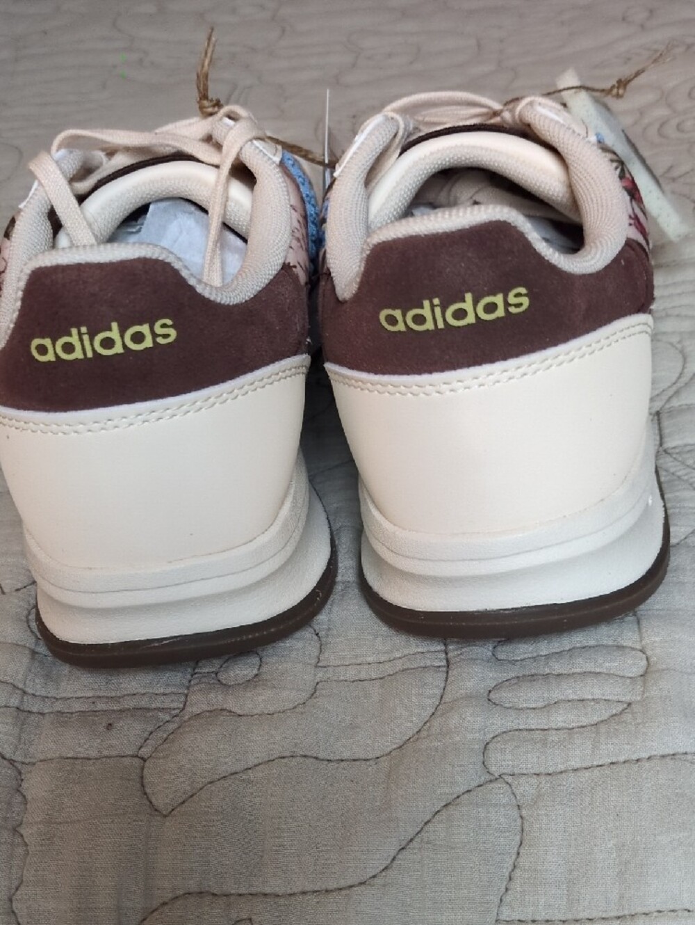 FARM Rio x Adidas Cream Floral Lace-Up Sneakers with Blue Stripes - Picture 3 of 10